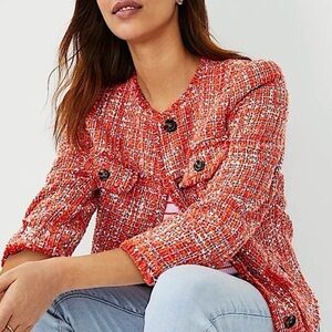 Ann Taylor Fringe Tweed Blazer/Jacket - Size 14